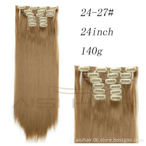 2017 Hot Sale synthetic clips hair extensions